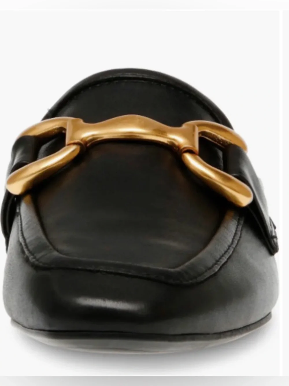 Steve Madden Black Leather Mule with Gold Horsebit Accent - Picture 5 of 8